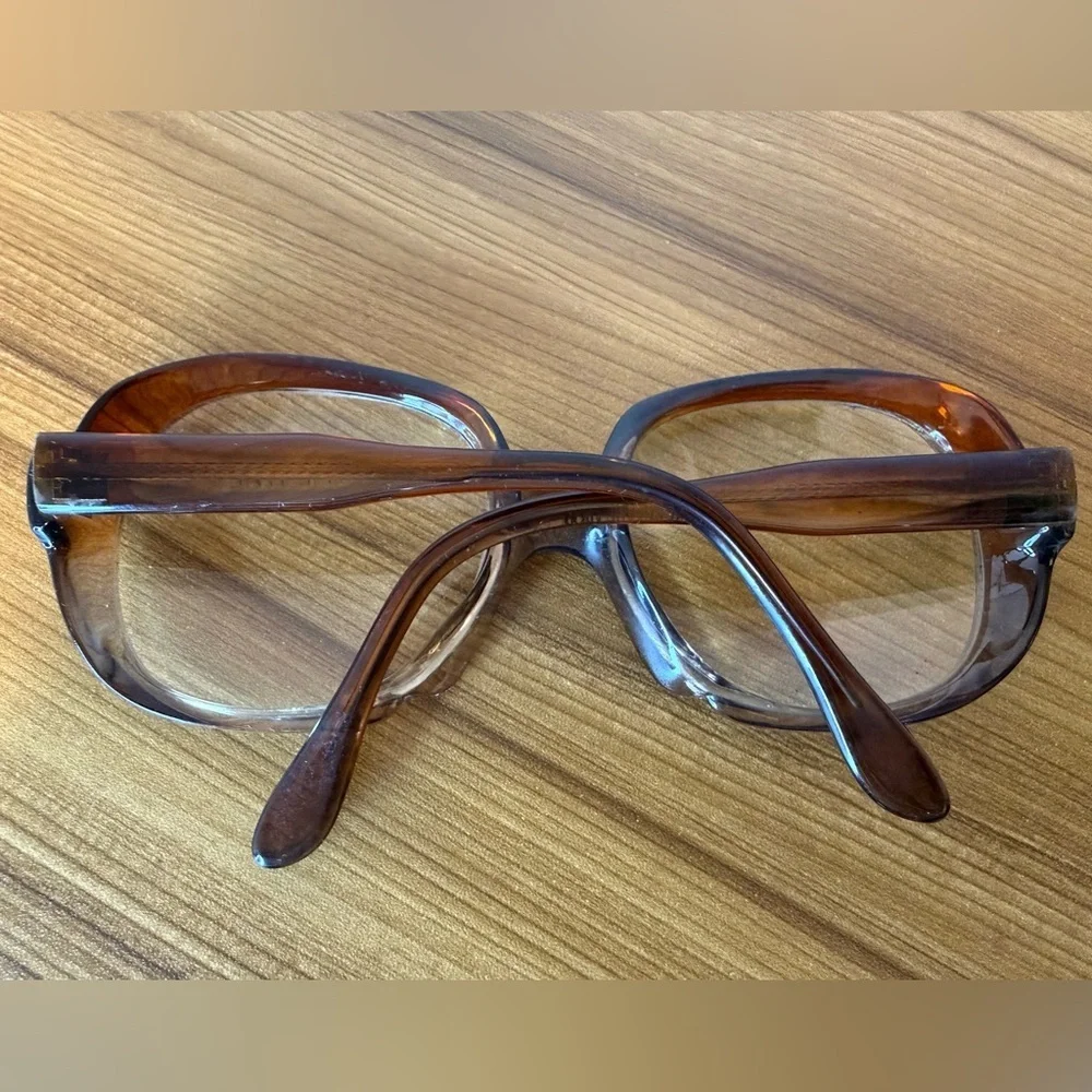 Vintage Oversized Brown Eyeglasses Frames Made in Italy